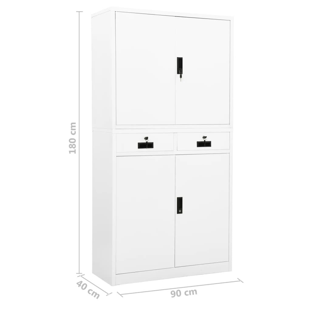vidaXL Office Cabinet White 90x40x180 cm Steel
