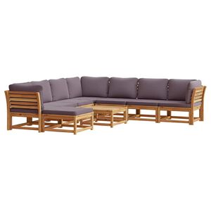 vidaXL 9 Piece Garden Lounge Set with Cushions Solid Wood Acacia