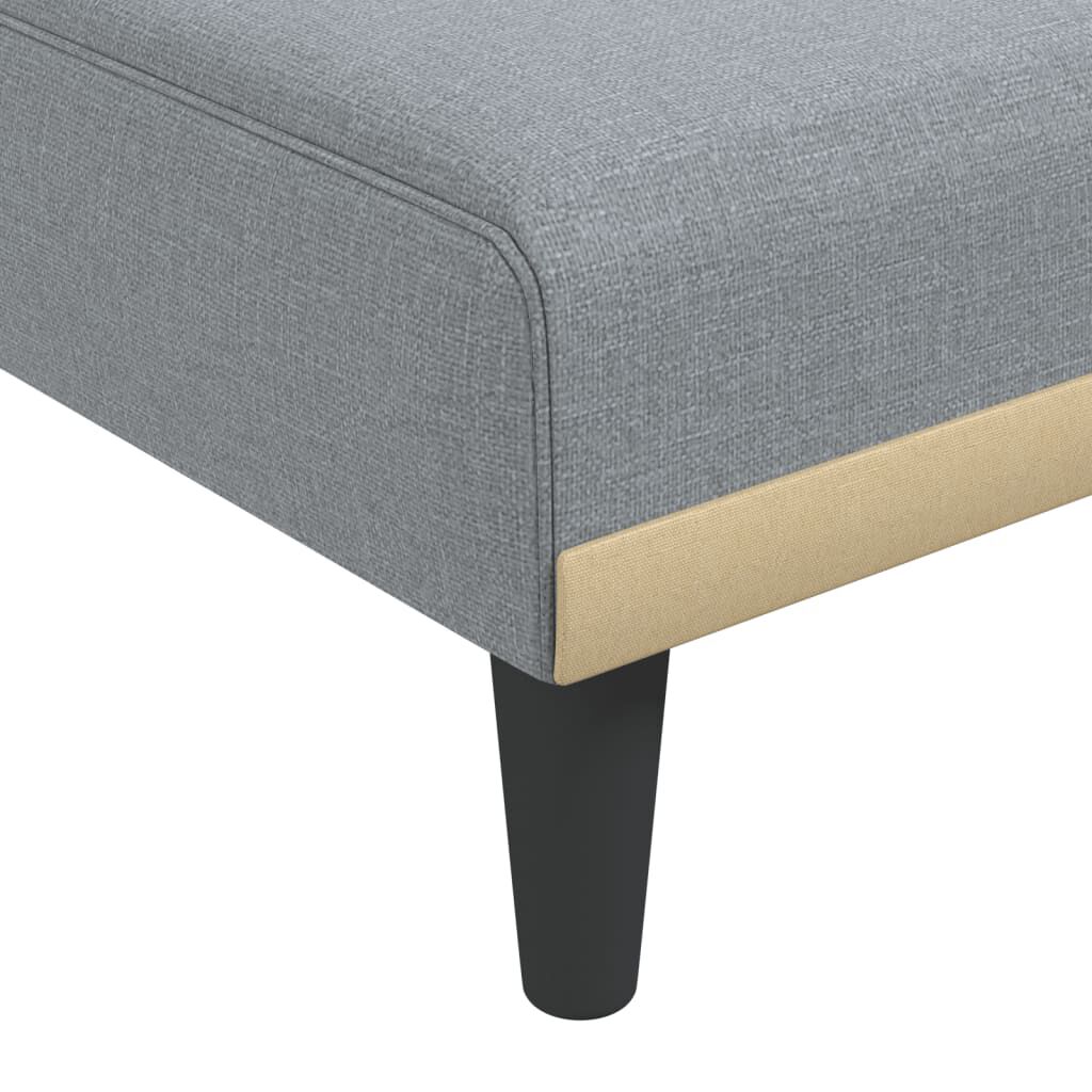 vidaXL Chaise Longue Light Grey Fabric