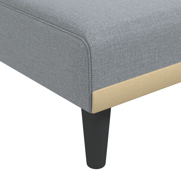 vidaXL Chaise Longue Light Grey Fabric