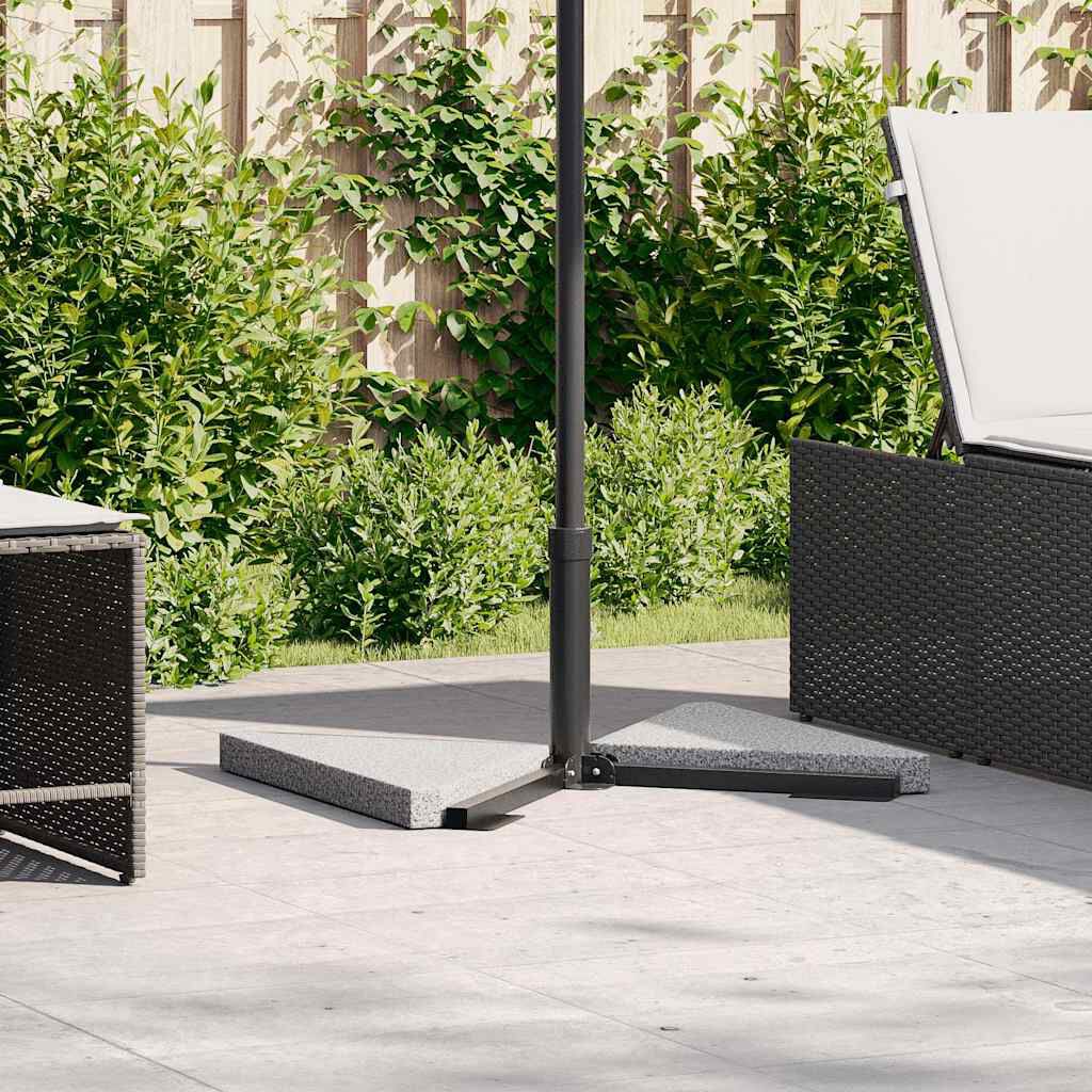 vidaXL Umbrella Weight Plates 2 pcs Grey Granite Triangular 14 kg