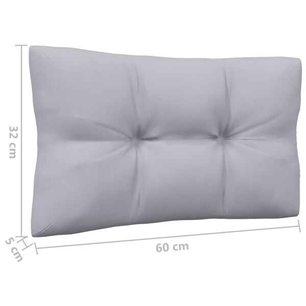 vidaXL 9 Piece Garden Lounge Set with Grey Cushions Pinewood