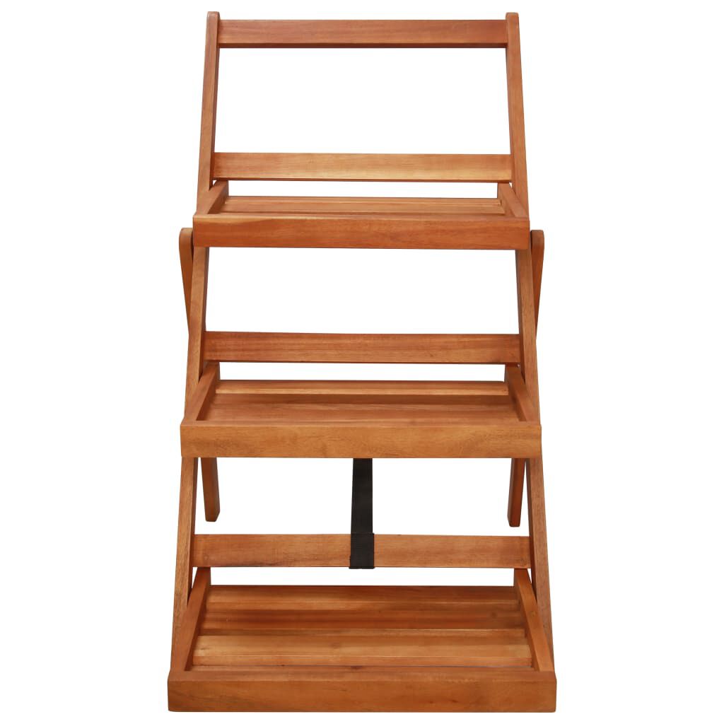 vidaXL 3-Tier Plant Stand 50x63x80 cm Solid Acacia Wood