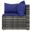 vidaXL 3 Piece Garden Lounge Set with Cushions Grey Poly Rattan