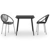 vidaXL 3 Piece Outdoor Dining Set PVC Rattan Black