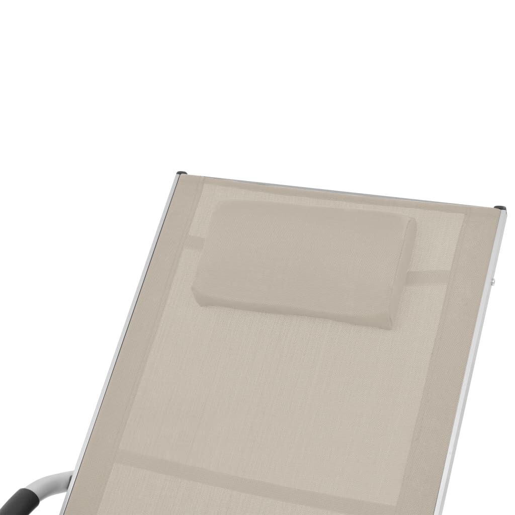 vidaXL Sun Lounger with Pillow Aluminium and Textilene Cream