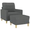 vidaXL Sofa Chair with Footstool Dark Grey 60 cm Fabric