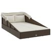 vidaXL Sunbed with Foldable Roof Brown 200x114x128 cm Poly Rattan