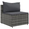 vidaXL 5 Piece Garden Lounge Set with Cushions Grey Poly Rattan