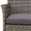 vidaXL 5 Piece Garden Bistro Set with Cushions Grey Poly Rattan