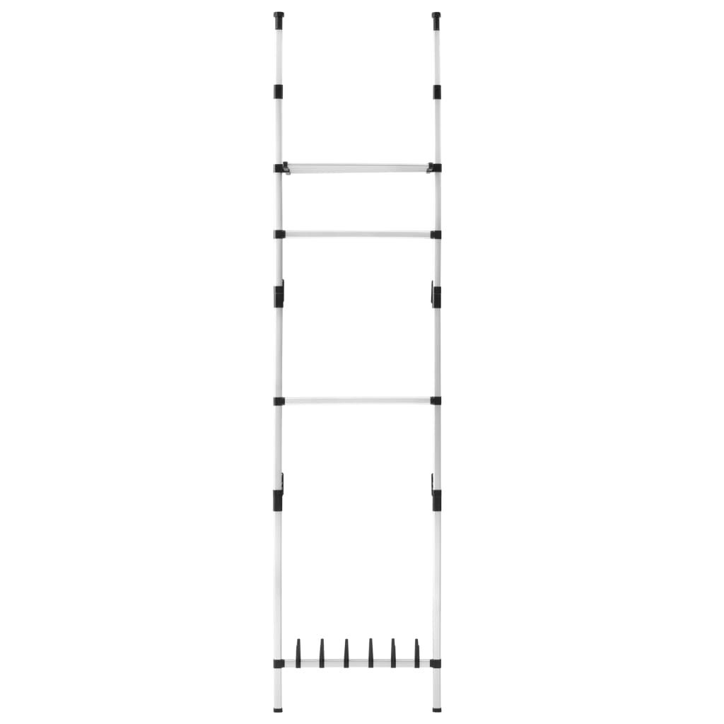 vidaXL Telescopic Wardrobe System with Rods and Shelf Aluminium