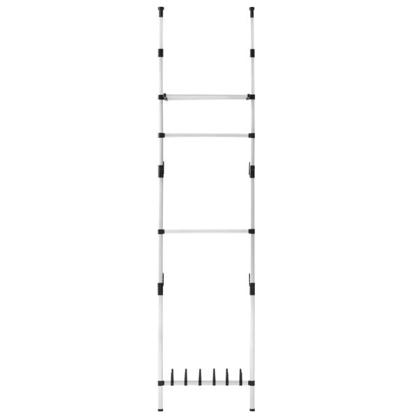 vidaXL Telescopic Wardrobe System with Rods and Shelf Aluminium