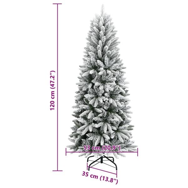 vidaXL Artificial Christmas Tree with Flocked Snow 120 cm PVC&PE