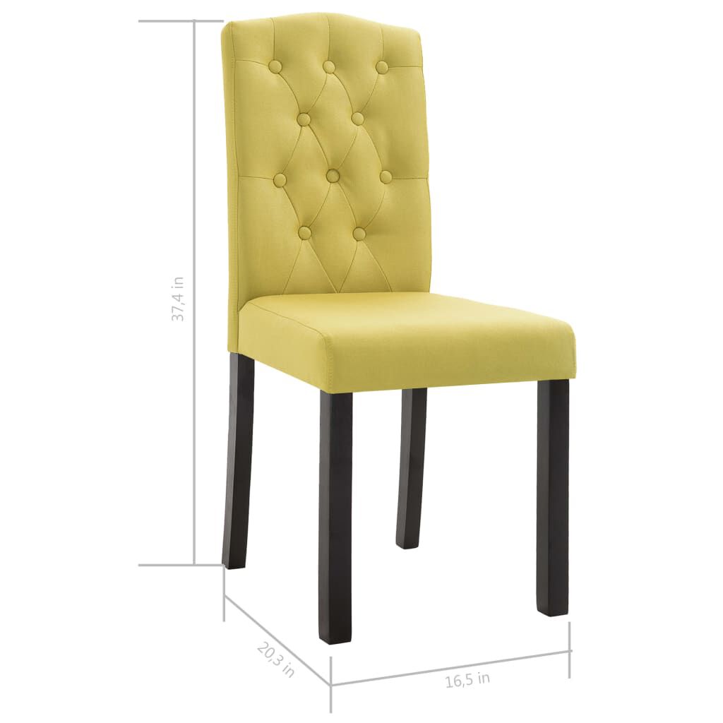 vidaXL Dining Chairs 4 pcs Green Fabric