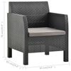 vidaXL 2 Piece Garden Lounge Set with Cushion Rattan Anthracite