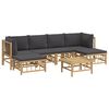 vidaXL 7 Piece Garden Lounge Set with Dark Grey Cushions Bamboo