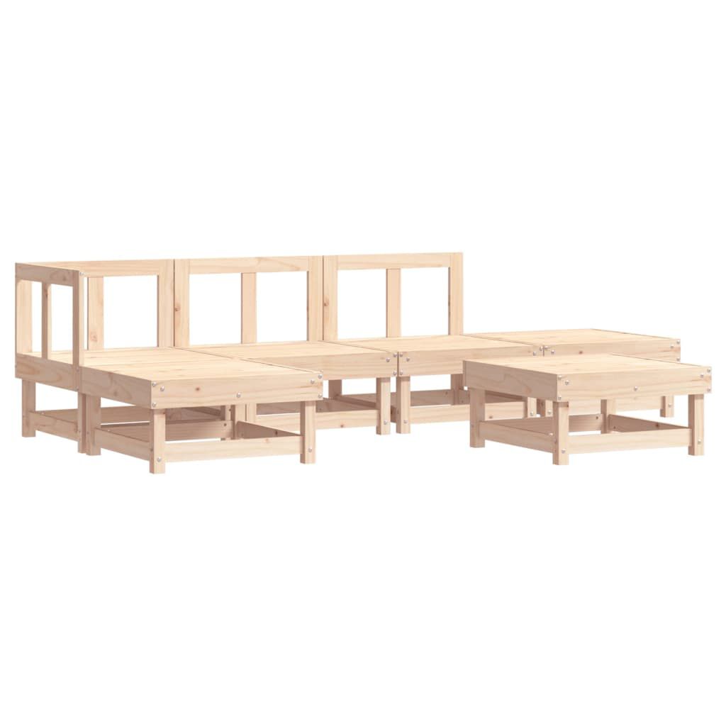 vidaXL 6 Piece Garden Lounge Set with Cushions Solid Wood