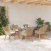 vidaXL Garden Dining Set with Cushion 7 pcs Beige Poly Rattan