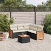 vidaXL 6 Piece Garden Sofa Set with Cushions Black Poly Rattan