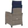 vidaXL Reclining Garden Chair with Side Table Grey Poly Rattan