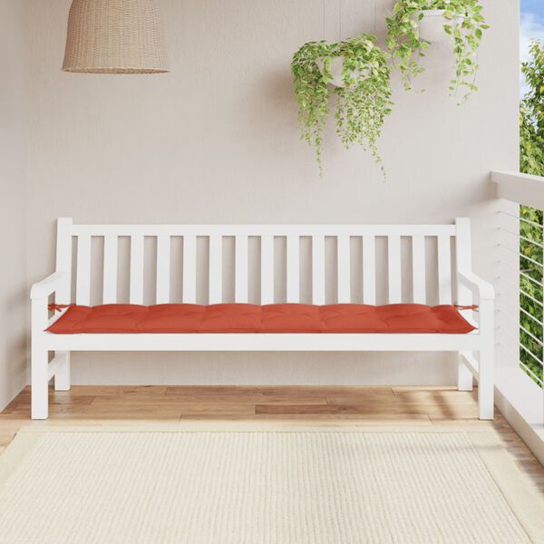 vidaXL Garden Bench Cushion Melange Red 200x50x7 cm Fabric