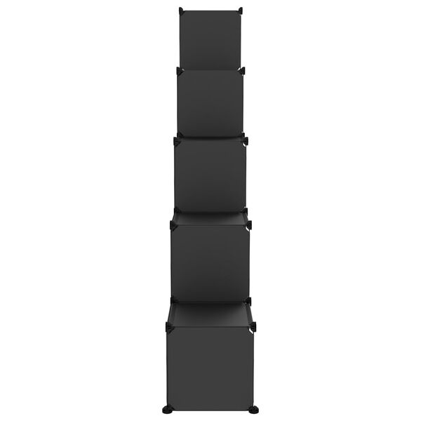 vidaXL Storage Cube Organiser with 15 Cubes Black PP