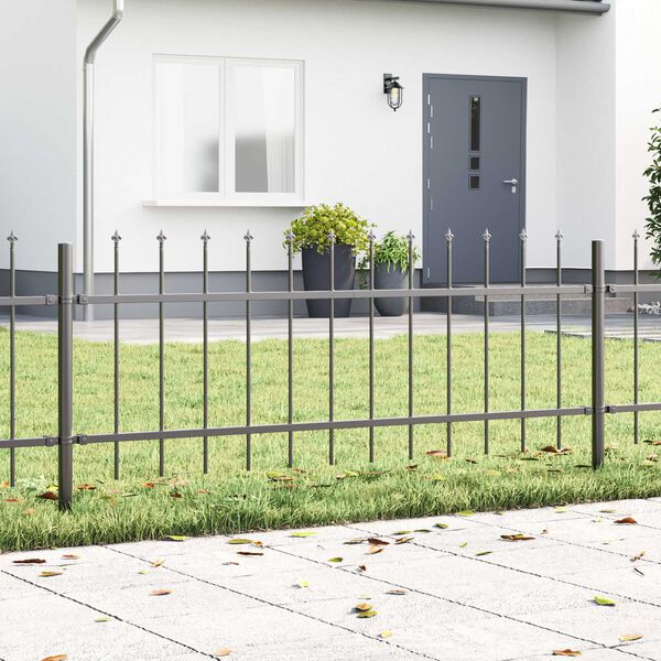 vidaXL Garden Fence Grey 1.7 x 0.6 m Powder-coated steel