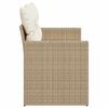 vidaXL Garden Sofa with Cushions 2-Seater Beige Poly Rattan