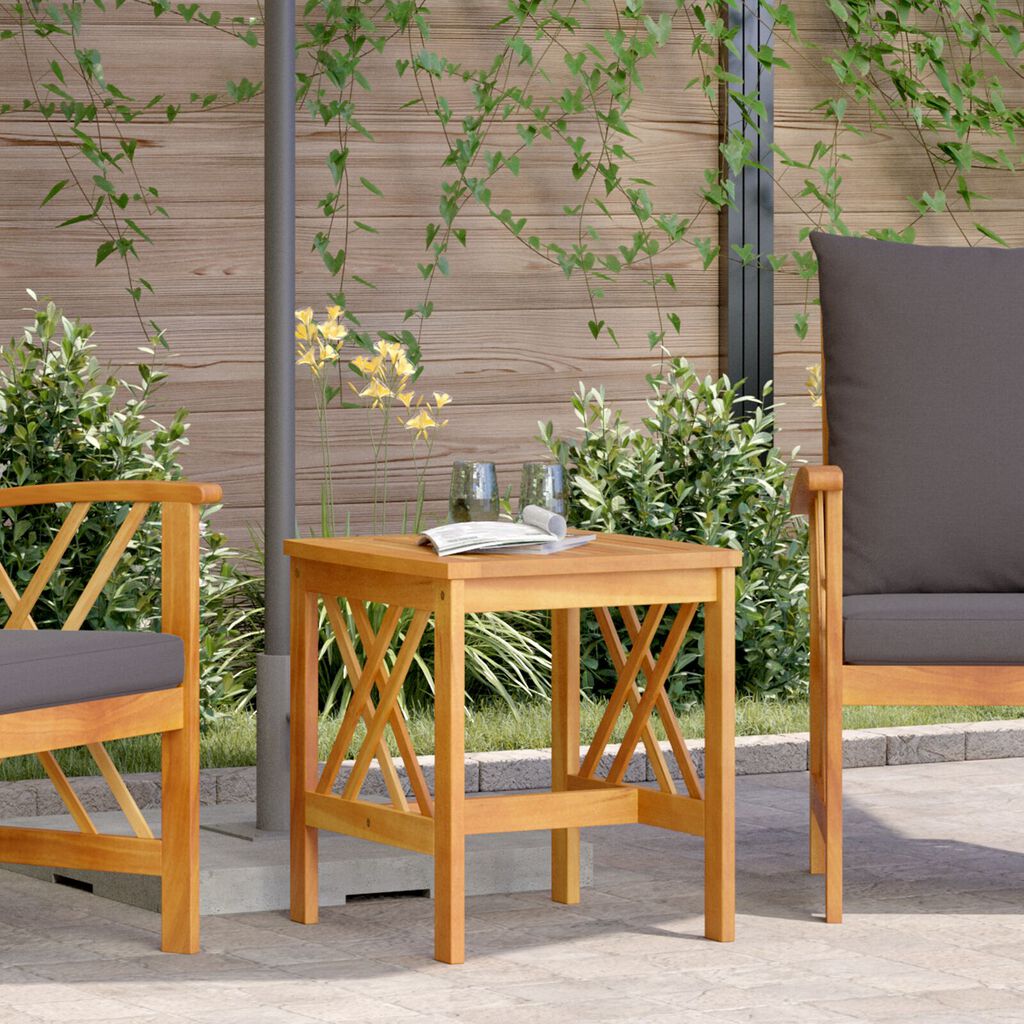 vidaXL Garden Side Table Brown 45x45x50 cm Solid Acacia Wood