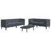 vidaXL 2 Piece Chesterfield Sofa Set with Bolsters Dark Grey Velvet