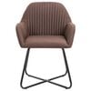 vidaXL Dining Chairs 2 pcs Brown Fabric