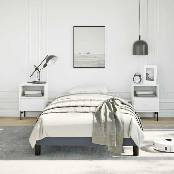 vidaXL Bed Frame without Mattress Dark Grey 100x203 cm Twin XL Velvet