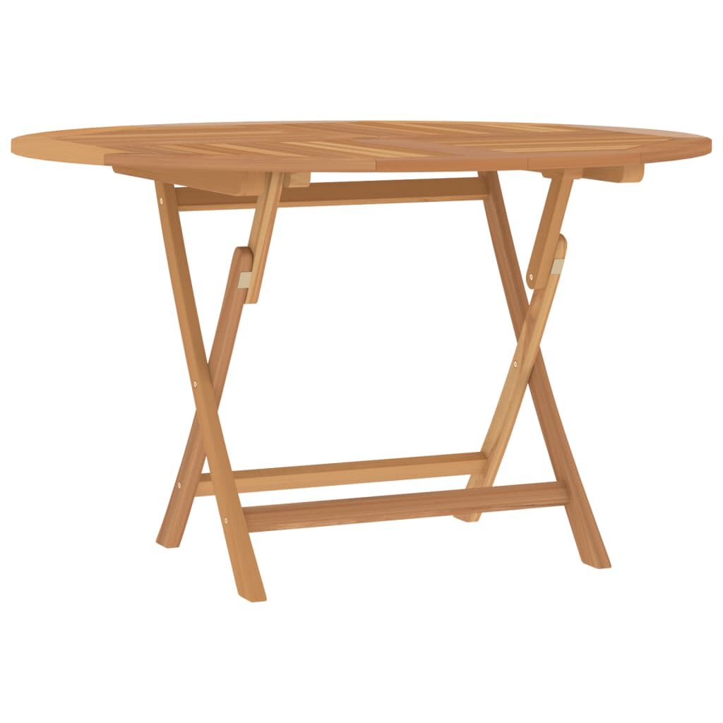 vidaXL Folding Garden Table Ø 110x75 cm Solid Wood Teak
