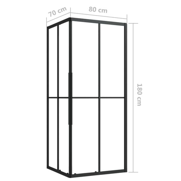 vidaXL Shower Cabin ESG 80x70x180 cm