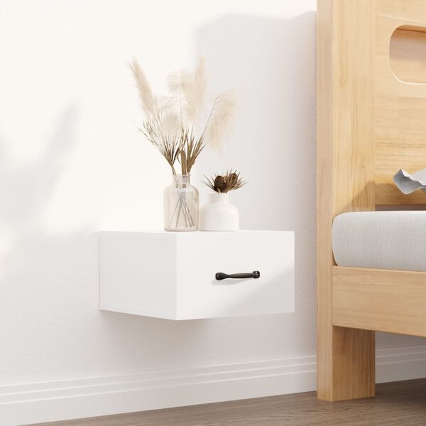vidaXL Wall-mounted Bedside Cabinets 2 pcs High Gloss White 35x35x20 cm