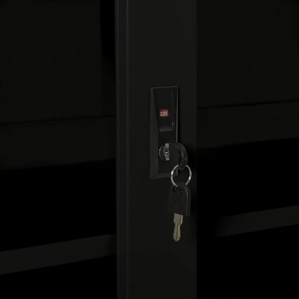 vidaXL Sliding Door Cabinet Black 90x40x90 cm Steel