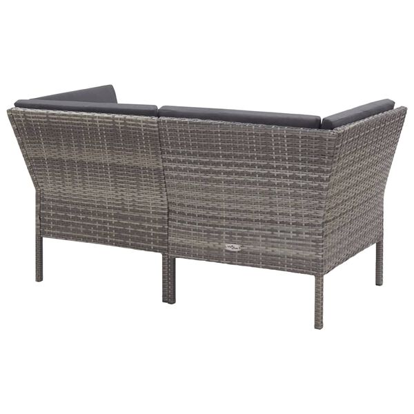 vidaXL 6 Piece Garden Lounge Set with Cushions Poly Rattan Grey
