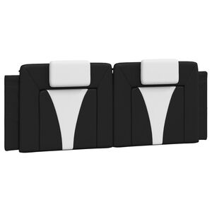 vidaXL Headboard Cushion "Viana" Black and White 137 cm Double Faux Leather