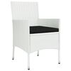 vidaXL 9 Piece Garden Dining Set with Cushions White Poly Rattan