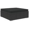 vidaXL 5 Piece Garden Lounge Set with Cushions Poly Rattan Black