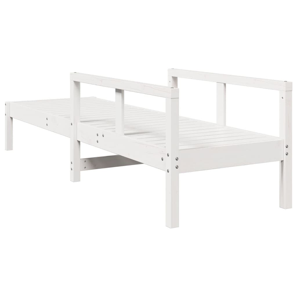 vidaXL Sun Lounger White 199.5x62x55 cm Solid Wood Pine