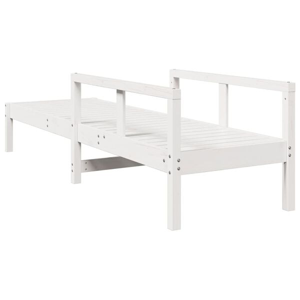 vidaXL Sun Lounger White 199.5x62x55 cm Solid Wood Pine