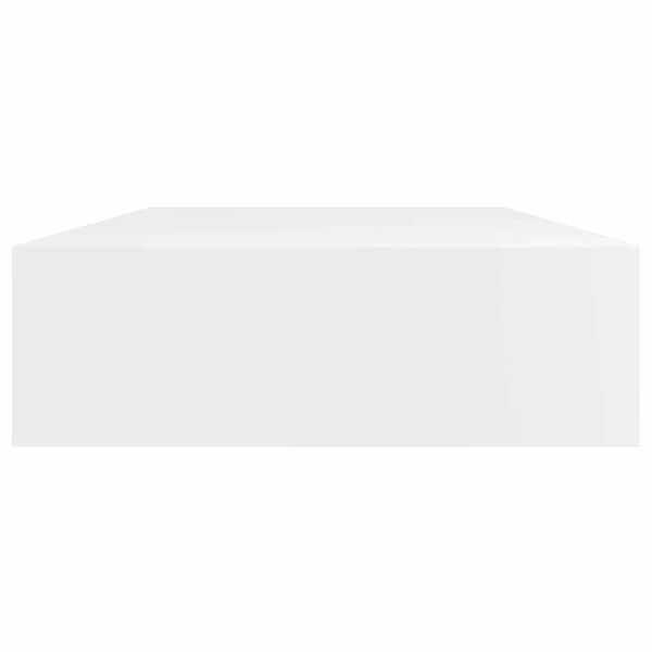 White MDF Floating Wall Display Shelf 1 Drawer Book/DVD Storage
