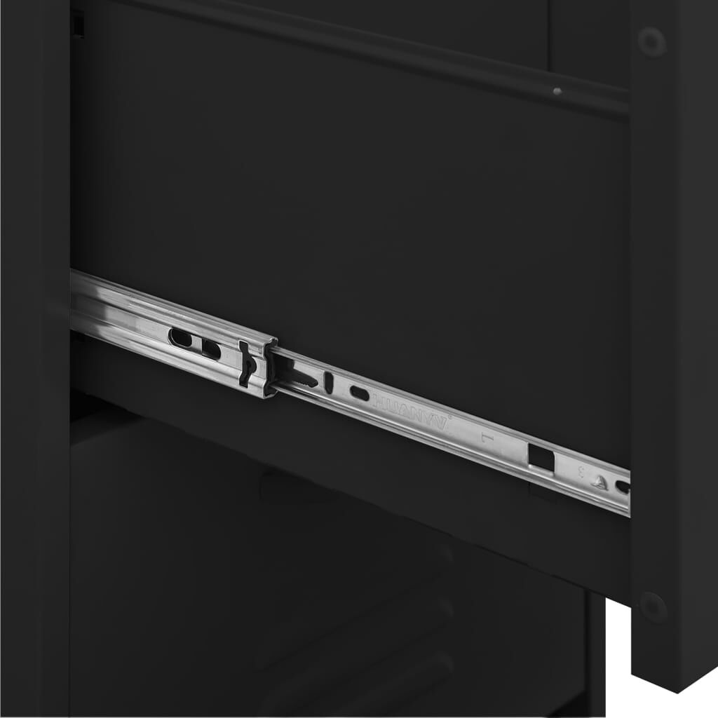 vidaXL Storage Cabinet Black 42.5x35x101.5 cm Steel