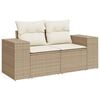 vidaXL 4 Piece Garden Sofa Set with Cushions Beige Poly Rattan