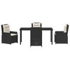 vidaXL Garden Dining Set 5 pcs Black Poly Rattan