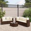 vidaXL 6 Piece Garden Sofa Set with Cushions Brown Poly Rattan