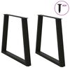 vidaXL Dining Table Legs V-Shape 2 pcs Black 80x(72-73.3) cm Steel