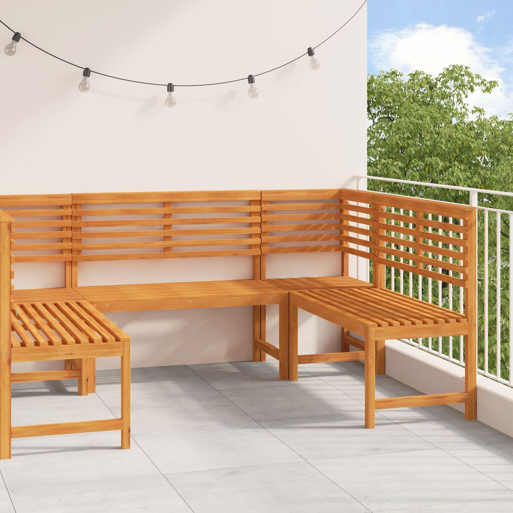 vidaXL 5-Piece Acacia Wood Garden Bench Set