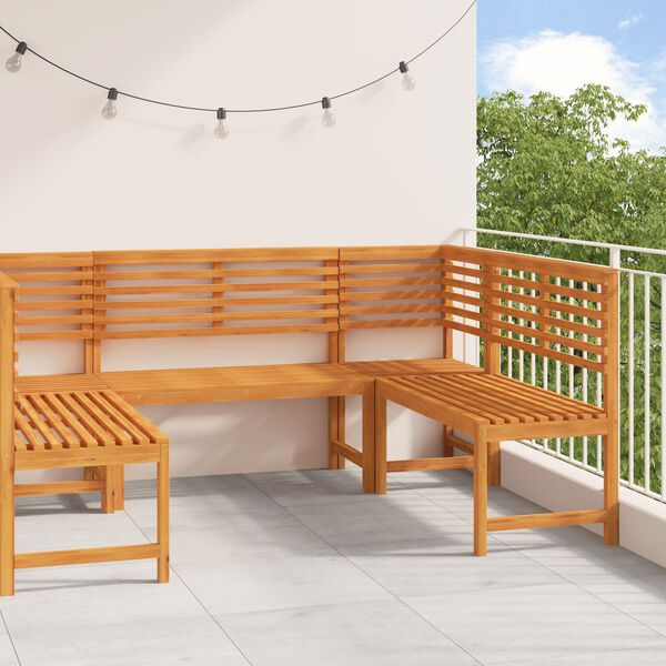 vidaXL 5-Piece Acacia Wood Garden Bench Set